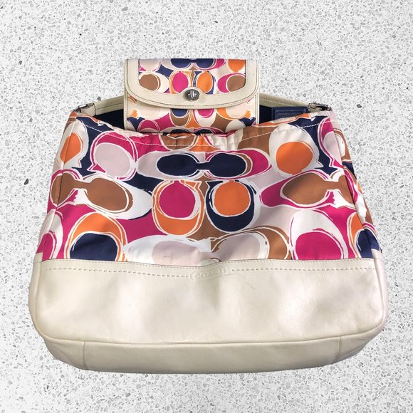 Coach Park Signature Hand Drawn Scarf Hobo with Matching Wallet - Picture 1 of 9